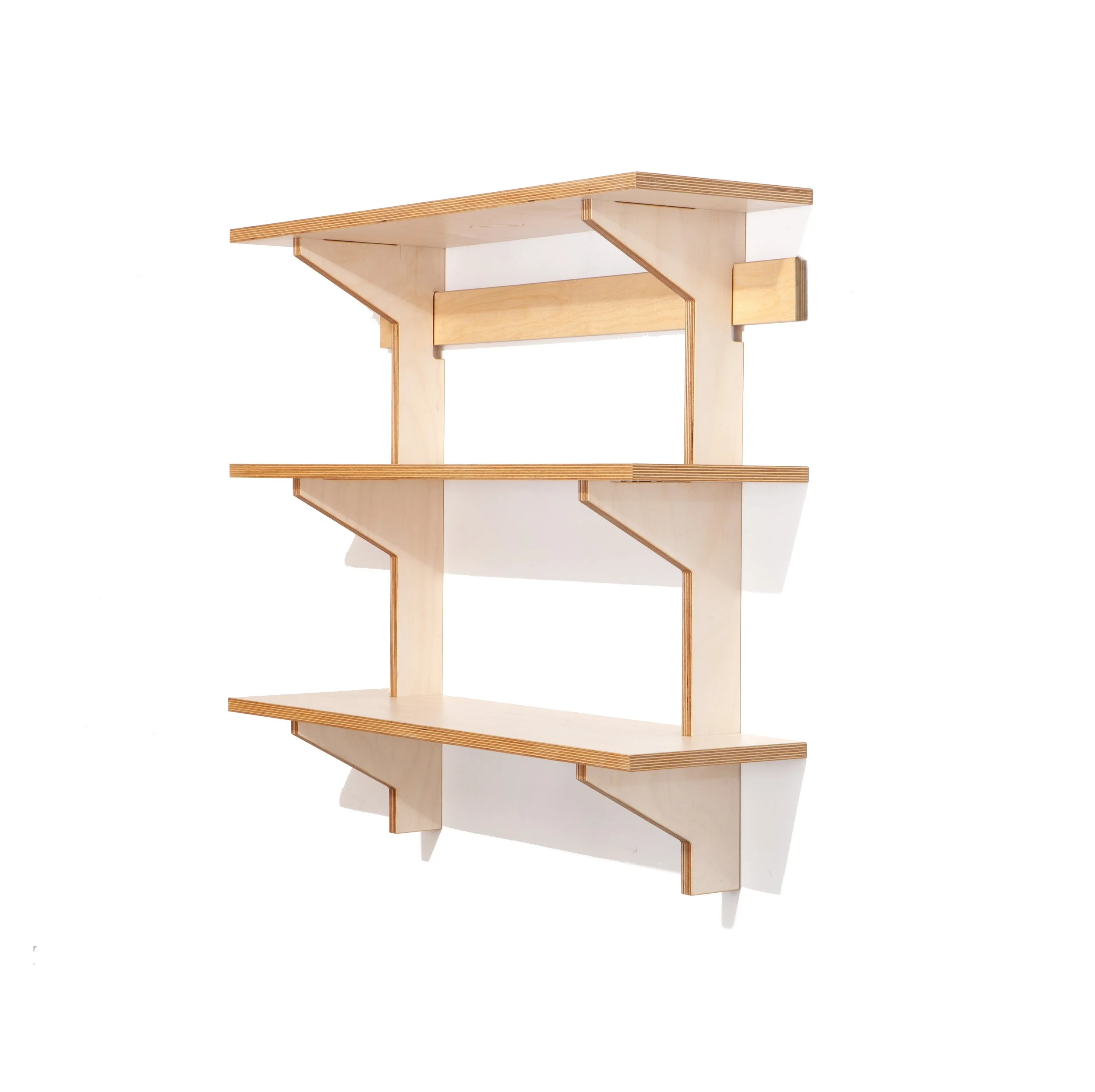 Cleat-Hung Modular Zero-Waste Plywood F3 Wall Shelves - FN | Fine